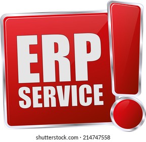 modern red erp service vector eps10 sign