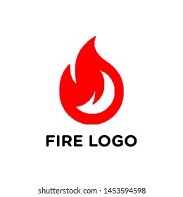 modern red fire logo design concept