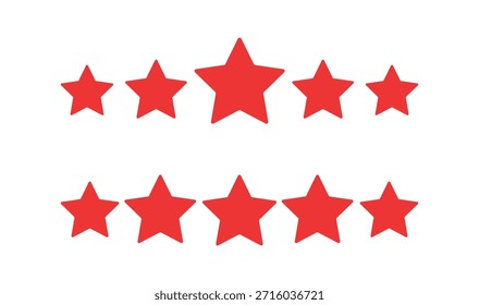 Classificação Moderna Vermelho Cinco Estrelas