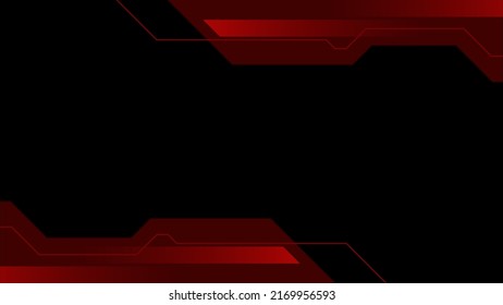 modern red frame with black  background, geometry futuristic graphic
