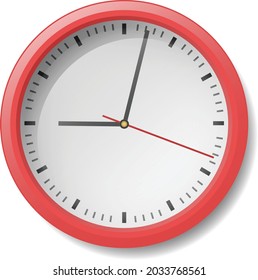 Modern red frame clock vector