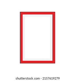 Modern Red Frame Isolated On White Background. Vector
