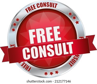 modern red free consult sign