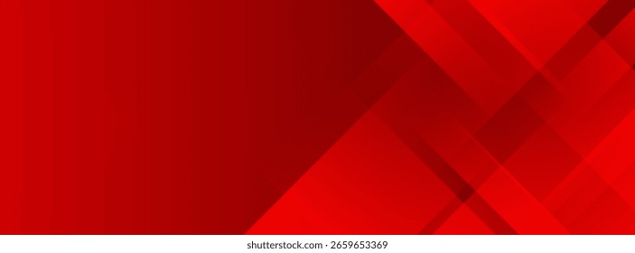 Modern Red Geometric Banner Background with Abstract Shapes