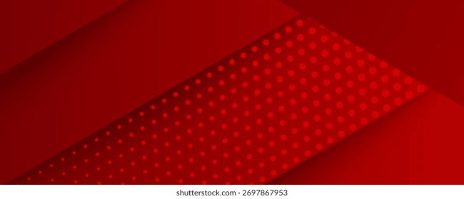 Diseño geométrico rojo moderno con patrón de puntos. Diseño de moda creativo moderno en Ilustración vectorial