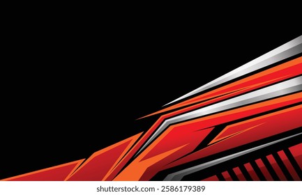 Modern red geometric stripes background for car wrap sticker