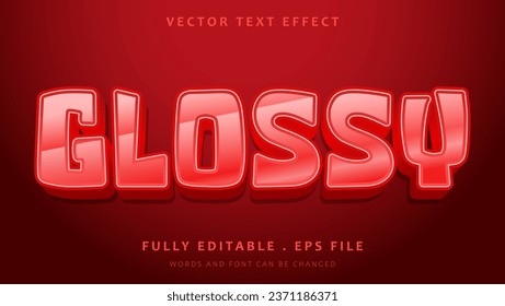 Modern Red Glossy Editable Text Effect Design Template . Effect Saved In Graphic Style