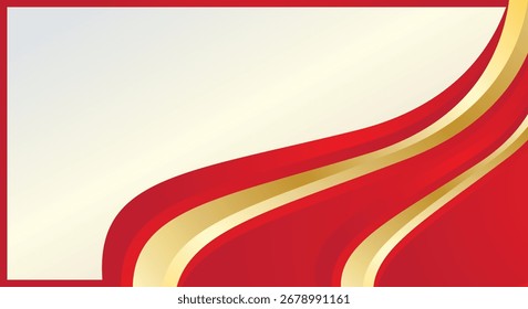 Ondas de oro rojo moderno en la Plantilla de fondo de lujo para certificado
