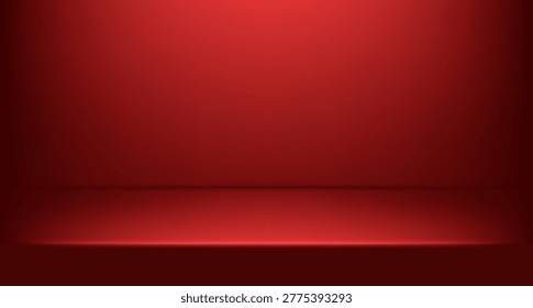 Modern red gradient background with reflective surface and soft glowing stage effect