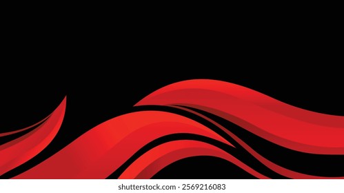 Modern red gradient banner background. Graphic design banner pattern background template with dynamic wave shapes