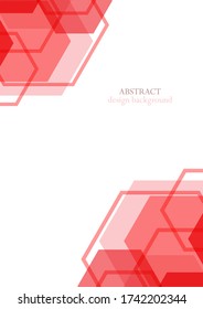 Fondo abstracto del hexágono de gradiente rojo moderno. Gráfica vectorial de formas abstractas. Diseño hexagonal.