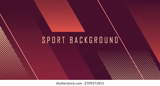 Fondo deportivo degradado rojo moderno. línea y forma diagonal. Diseño moderno de moda en Ilustración vectorial