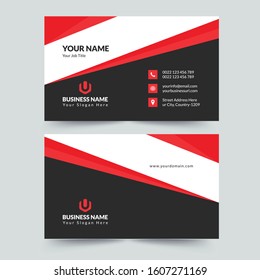 modern red & gray business card template