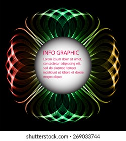 modern red green yellow circle text box template for website computer graphic business and internet, dark yellow black background. Brochure. text box. banner. card.