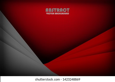 Modern red and grey background vector overlap layer on dark space with abstract style for background design. Texture with black dots element decoration.