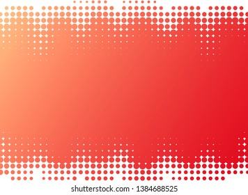 Modern red halftone background for print and wallpaper on the wall. flat vector illustration of dots with place for text.