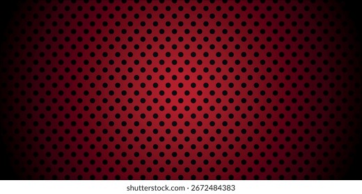 Moderna textura de semitono rojo con puntos rojos sobre un fondo negro. Minimalismo, ilustración de fondo de Vector