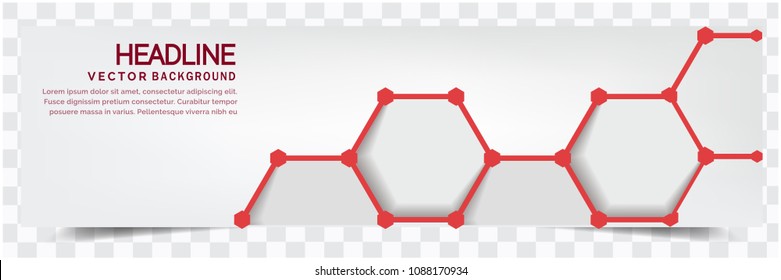 Modern Red Honeycomb White Background Headline Vector Image
