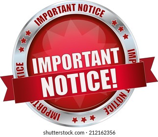 modern red important notice sign