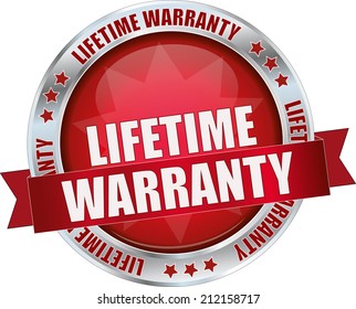 Modern Red Lifetime Warranty Sign