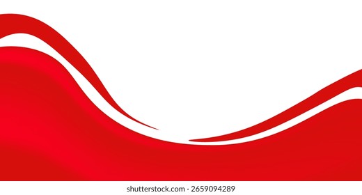 Modern red line background curve element with white space for text and message abstract