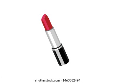 Modern red lip stick vector sign or icon on white background 