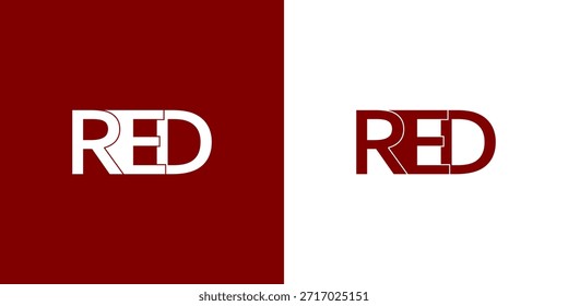 Diseño moderno del logotipo de RED en estilo de Vector audaz con fuerte impacto visual. Perfecto para proyectos de marca, identidad corporativa, marketing, tecnología, moda y negocios creativos con tipografía limpia.