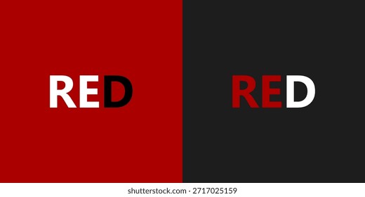 Modern RED logo design in bold vector style with strong visual impact. Perfect for branding, corporate identity, marketing, technology, fashion, and creative business projects with clean typography.