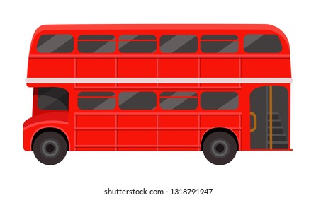 Bright Red Doubledecker Bus Light Blue Stock Illustration 1593465058 ...