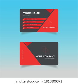Plantilla de vectores de tarjetas de visita de color rojo y negro mate moderno
