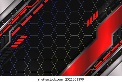 Modern red and metalic abstract background, colorful neon effect, eps 10
