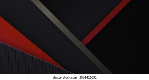 Modern red metallic abstract 3d background with dynamic overlap layers and light decoration