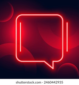 moderno cuadro de chat de neón rojo con Vector de espacio en blanco
