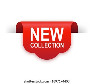 Modern red new collection sticker great design for any purposes. Vector illustration.