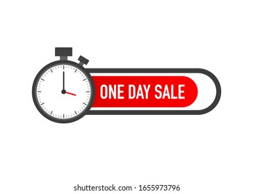 Modern red one day sale sign with timer.