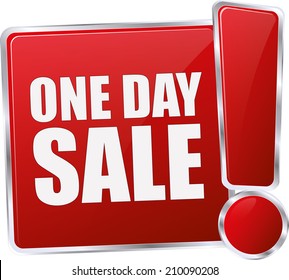 modern red one day sale sign