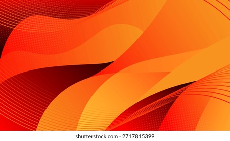 Fondo fluido Abstractas naranja rojo moderno con Formas de onda dinámica y flujo de degradado