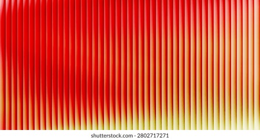 Modern Red and Orange Vertical Slat Pattern on White, Bright Ribbed Glass Texture with Soft Motion Blur for Clean Digital Graphic Design.