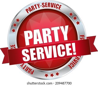 modern red party service button