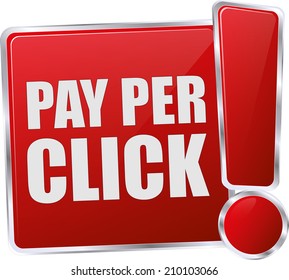 modern red pay per click sign