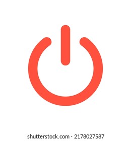 Modern red power on or off switch vector symbol icon. 