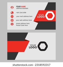 Moderna tarjeta de negocios Red Professional moderna y creativa.diseño simple y limpio de vectores de plantilla.diseño de vectores de fondo blanco y negro.