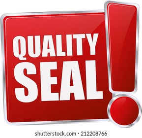 modern red quality seal