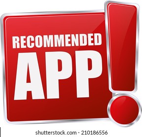 modern red recommended app sign