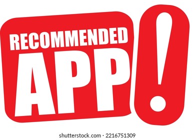 modern red recommended app sign