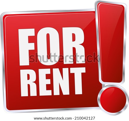 modern red for rent sign