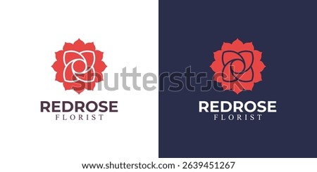 modern red rose logo premium template
