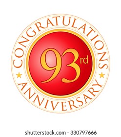 modern red round anniversary logo