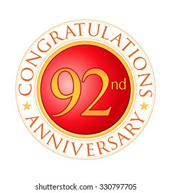 modern red round anniversary logo