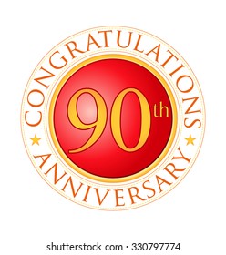 modern red round anniversary logo